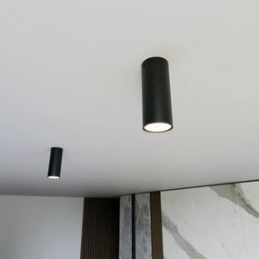 Plafoniera Moderna Faretto Marduk 1 Luce Acciaio Nero 15 Cm