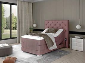 Letto motorizzato singolo boxspring Tokyo - Tessuto rosa