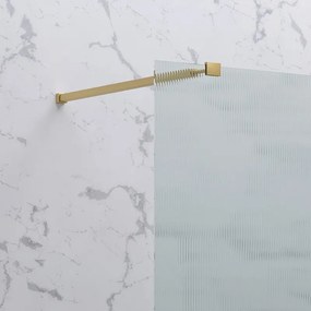 Parete walkin 100 cm vetro scanalato profilo oro spazzolato | KW1000FLG - KAMALU