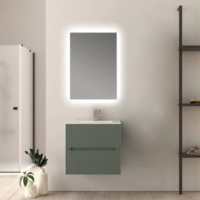 Mobile bagno 60 cm cannettato Verde Opaco Riga