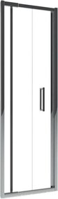 Porta doccia pieghevole L 63-70 cm x H 195 cm per nicchia in vetro trasparente SP. 6 mm, profilo lucido cromo, serie Slimline