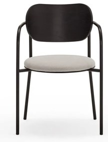 Sedia da pranzo nera e grigia in frassino Eclipse - Teulat