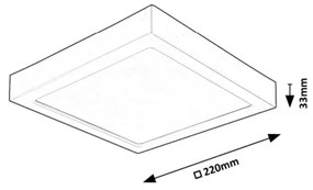 Rabalux 71209 - Plafoniera LED SHAUN LED/24W/230V 22x22 cm bianco