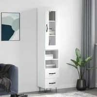 Credenza 34,5x34x180 cm in Legno Multistrato Bianco Lucido 3199331