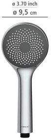 WENKO 23991100 - Soffione doccia con sistema di risparmio idrico 9,5x9,5 cm lucido cromo/grigio