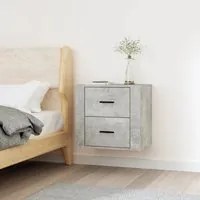 Comodino a Muro Grigio Cemento 50x36x47 cm 816860