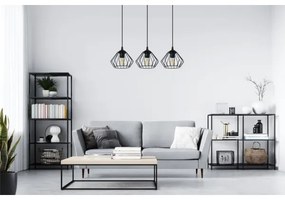 Lampadario a sospensione con filo CEED 3xE27/60W/230V nero