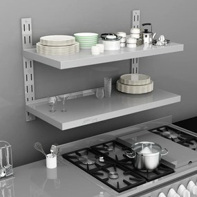 Mensola A Sospensione A 2 Livelli İn Acciaio Inox 100x30 Cm /