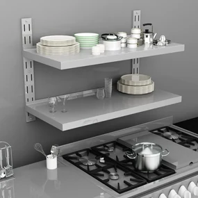 Mensola A Sospensione A 2 Livelli İn Acciaio Inox 100x30 Cm /