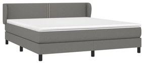 Giroletto a molle con materasso grigio scuro 180x200 cm tessuto