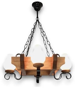 Brilagi - Lampadario a sospensione con catena QUEEN 4xE14/40W/230V faggio