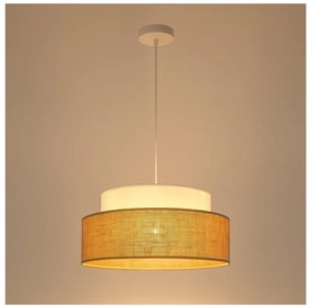 Lampadario a sospensione con filo BOHO 1xE27/60W/230V diametro 40 cm bianco/beige