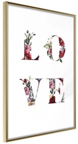 Poster  Floral Love  Cornice Quadri Cornice d'oro, Larghezza x Altezza Home decor 20x30