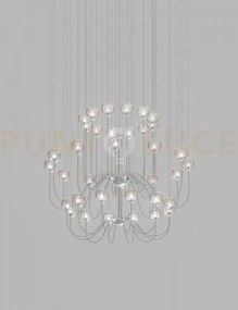 Puppet sospensione 36p fume' trasparente cromo lucido 36 luci attac...