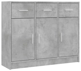 Credenza grigio cemento 91x28x75 cm in legno multistrato