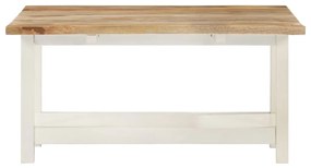 Tavolino estensibile bianco 90x(45-90)x45 cm in legno di mango