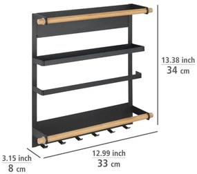 WENKO 54114100 - Organizer MAGNA 33x34 cm nero/marrone