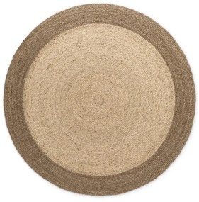 Tappeto rotondo greige in iuta reversibile e tessuto a mano ø 240 cm Jutta Greige – Hanse Home
