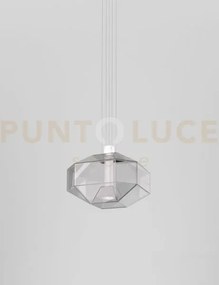 Stone sospensione cristallo bianco nickel nero l2212 led 2700k 10w...
