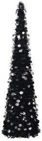 Albero di Natale Artificiale Apribile in PET, Nero / 180 cm