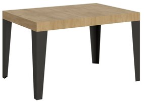 Tavolo allungabile Flame con telaio e gambe antracite, Quercia Natura / 90x140/400 cm