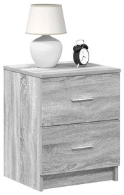 Comodini 2 Pz Con 2 Cassetti Grigio Sonoma 40x36x50 Cm /