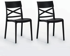 Sedia da giardino London Cross NEW GARDEN antracite, set da 2 pezzi