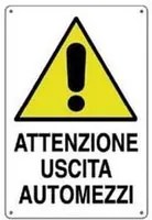 10pz cartello attenzione uscita automezzi - cm.50x70h. fer439053