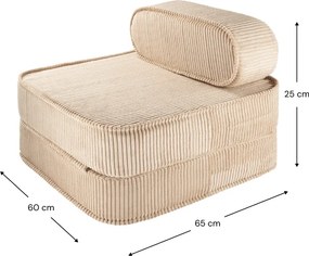 Poltrona per bambini marrone chiaro con rivestimento in velluto a coste Flip – Wigiwama