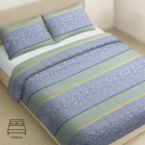 Parure copripiumino matrimoniale righe cotone