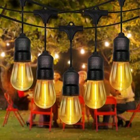 LED catena decorativa da esterno 10xE27/1W/230V 6,44 m IP44 nera