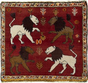 Gabbeh Tappeto 60 x 50 Rosso (Iran) Annodato A Mano