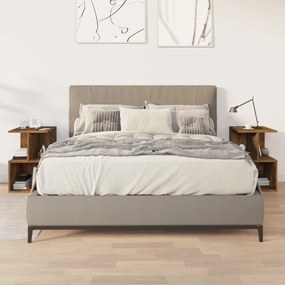 Comodini 2 Pz Rovere Fumo 35x35x55 Cm İn Legno Multistrato /