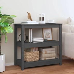 Tavolo Consolle Grigio 80x40x74 Cm İn Legno Massello Di Pino /