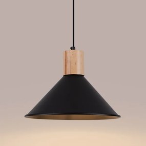 Sollux SL.1320 - Lampadario a sospensione con filo JAGA 1xE27/15W/230V diametro 30 cm nero