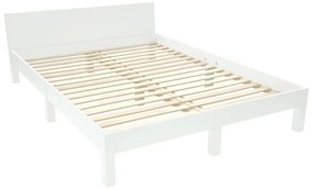 Letto matrimoniale bianco in legno di faggio con griglia 160x200 cm Dabi - Ragaba