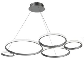 Lampada a sospensione LED POIS in metallo verniciato SILVER
