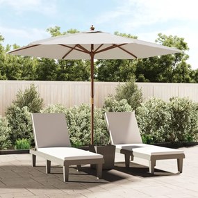 Ombrellone Da Giardino Con Palo İn Legno Sabbia 299x240 Cm /