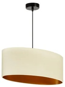Duolla - Lampadario a sospensione con filo OVAL VEGAN 1xE27/15W/230V color crema