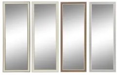 Specchio da parete DKD Home Decor 36 x 2 x 95,5 cm Cristallo Marrone Bianco Grigio scuro polistirene (4 Pezzi)