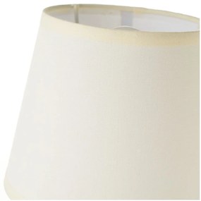 Lampada da tavolo in ceramica bianca e crema con paralume in tessuto (altezza 24 cm) - Casa Selección
