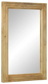 Specchio Da Bagno Marrone 50x70x3 Cm İn Legno Massello Di Mango /