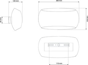 Applique da Parete E27 CURVY in Gesso Pitturabile