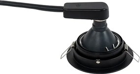 Faretto da incasso rotondo nero orientabile - Chuck 70