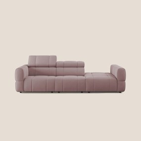 Giotto Divano con terminale e opzione relax elettrico in microfibra effetto velluto impermeabile T09