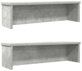 Scaffali Da Cucina Impilabili 2 Pz Grigio Cemento 50x15x16 Cm /