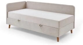 Letto singolo imbottito beige con contenitore 90x200 cm Cabana - Meise Möbel