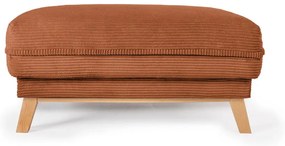 Poggiapiedi arancione con rivestimento in velluto a coste Tori – Bonami Selection
