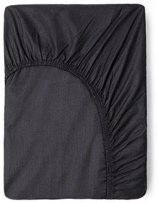 Lenzuolo elastico in cotone grigio scuro, 90 x 200 cm - Good Morning