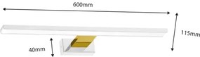 LED Illuminazione per specchio da bagno SHINE LED/13,8W/230V 60 cm IP44 bianco/oro